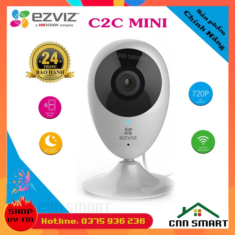 Camera Wifi Trong nhà Ezviz C2C C1C 720P 1M - C1C-B 1080P 2M Siêu nét, Đàm thoại 2 chiều ( C1C C6N A22EP C22EP ) - BH24T