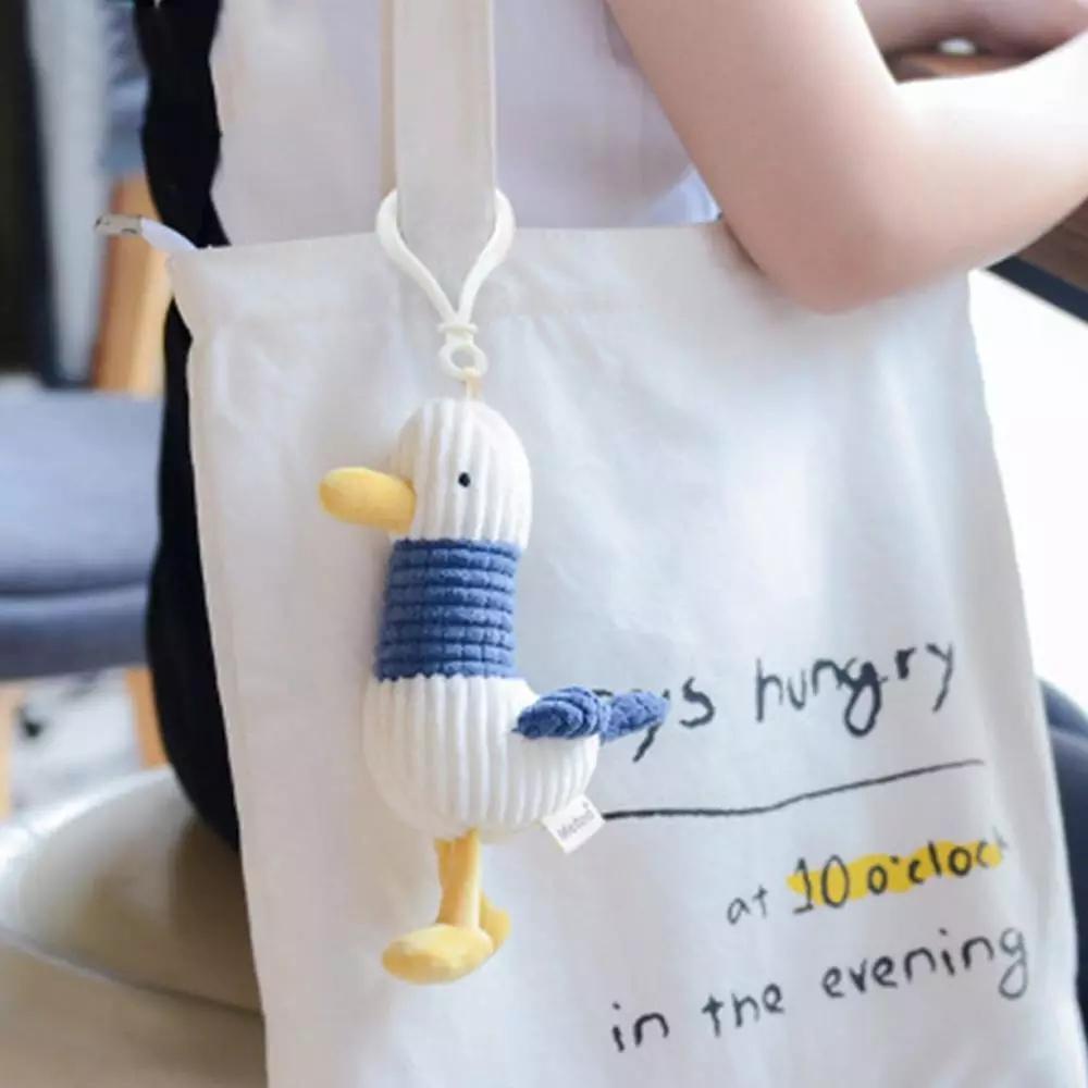 LANFY Móc Khóa Hình Vịt Nhồi Bông Dễ Thương Giá Đỡ