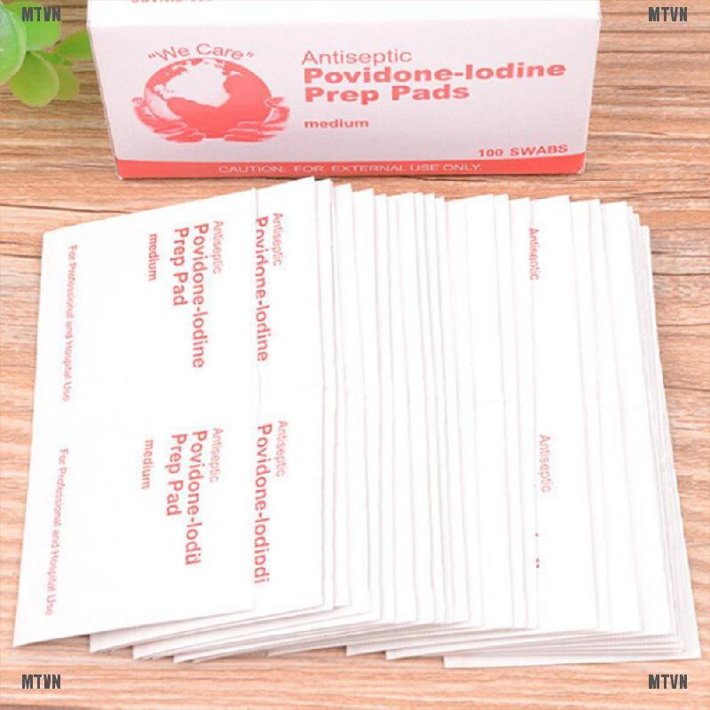 {MT&VN}10x First aid Iodine tablets Antiseptic Povidone-lodine Prep Pad for emergency