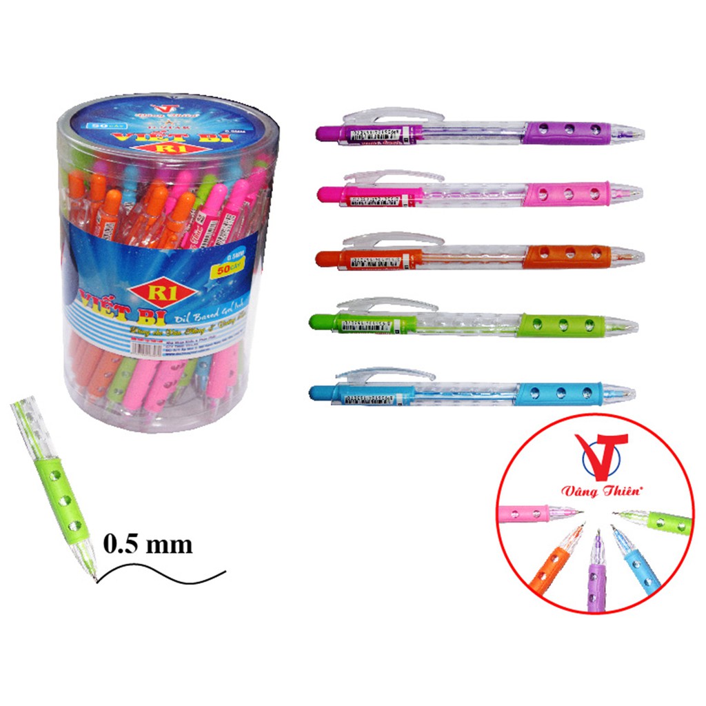 HỘP 50 CÂY VIẾT BI BẤM MÀU XANH THÁI LAN