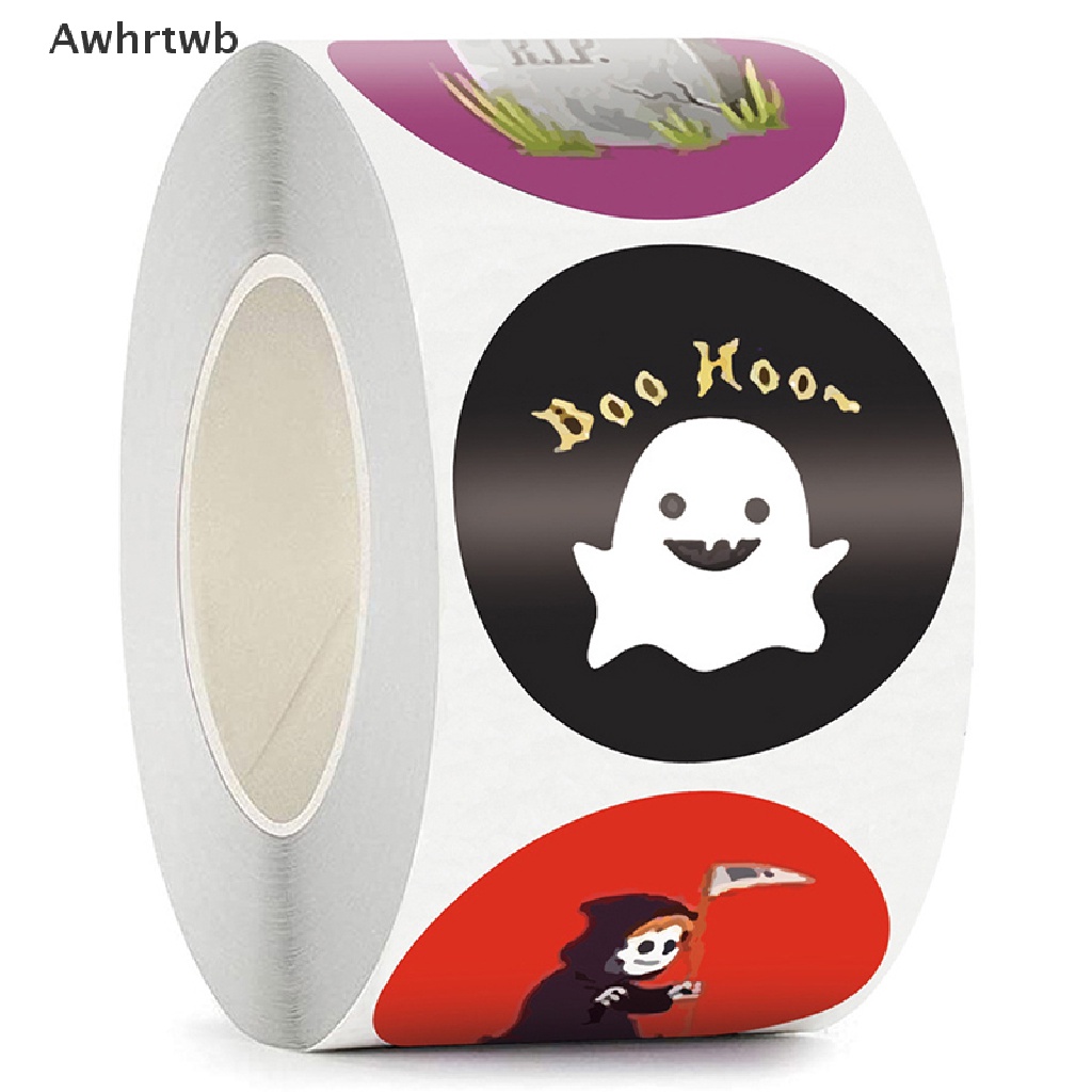 Bộ 500 Sticker Tròn In Hình Nhện Trang Trí Phong Cách Halloween