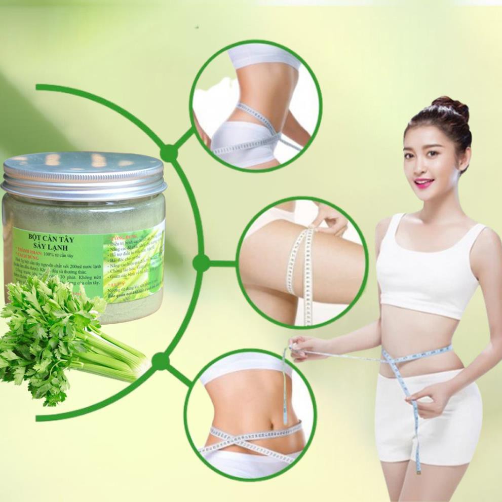 Bột Cần Tây Sấy Lạnh Nguyên Chất, Bột Cần Tây Giảm Cân An Toàn Tiện Dụng, Da Xinh Dáng Đẹp Vạn Người Mê BCT03 RENEVA