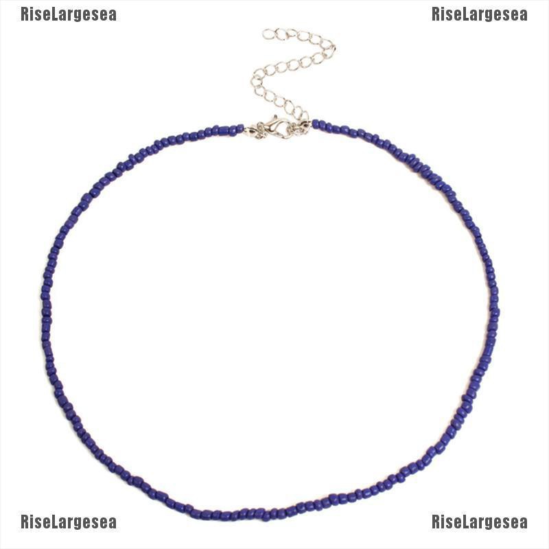 Vòng Cổ Choker Chuỗi Hạt Cầu Vồng Phong Cách Bohemian