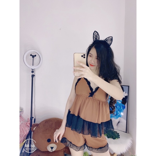 ❌ RẺ VÔ ĐỊCH❌❌ Bộ ngủ sexy có mút có tăng đơ siêu mềm