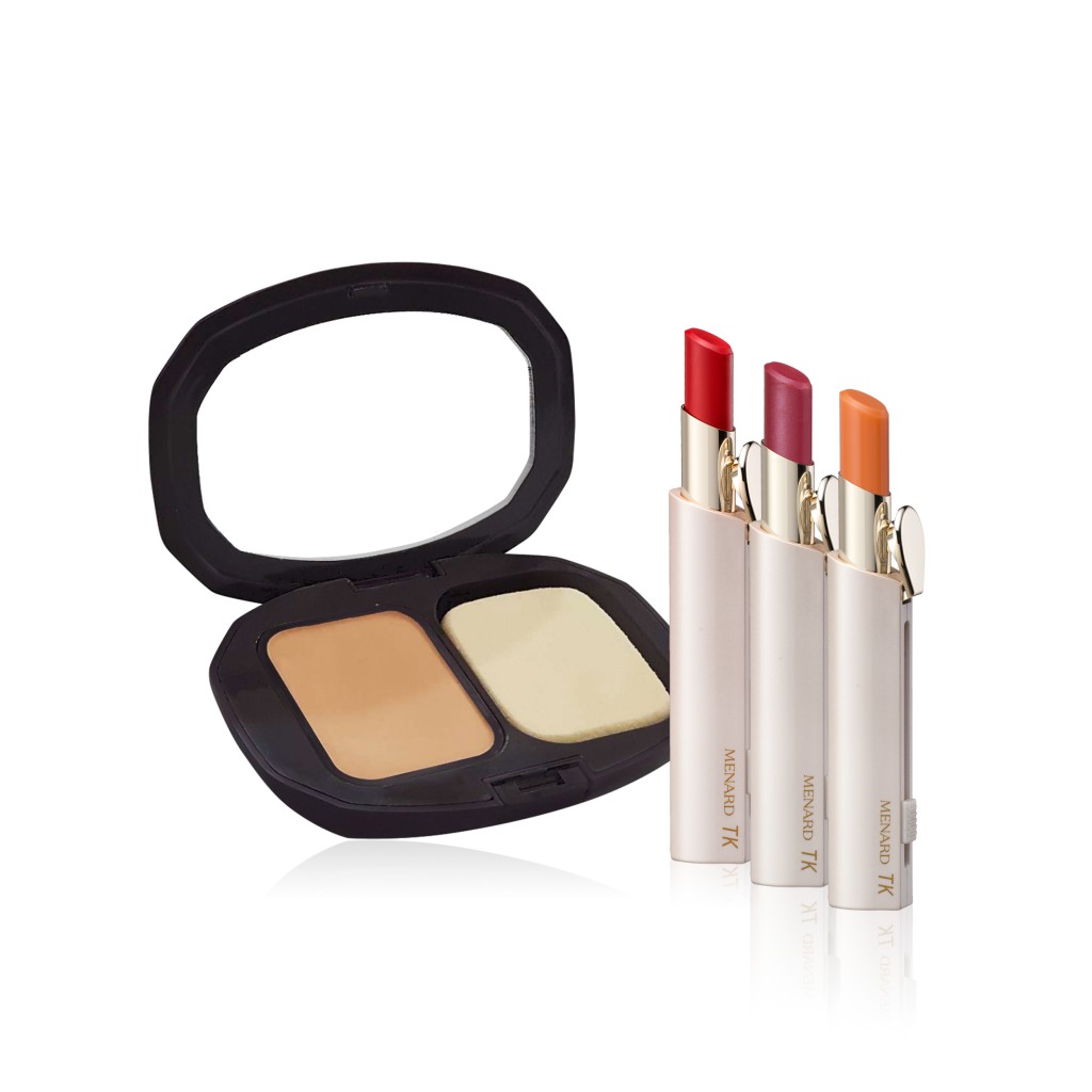 [Mã FMCGM100 - 10% đơn 500K] Combo 3 màu son TK tùy chọn + 01 phấn nền Jupier màu 52 Menard