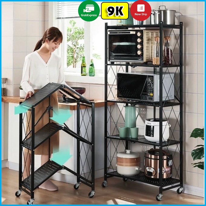 Kệ Để Đồ Đa Năng Gấp Gọn Có Bánh Xe, Kệ Để Đồ Nhà Bếp, Nhà Tắm, Tủ Sách ANPHACO