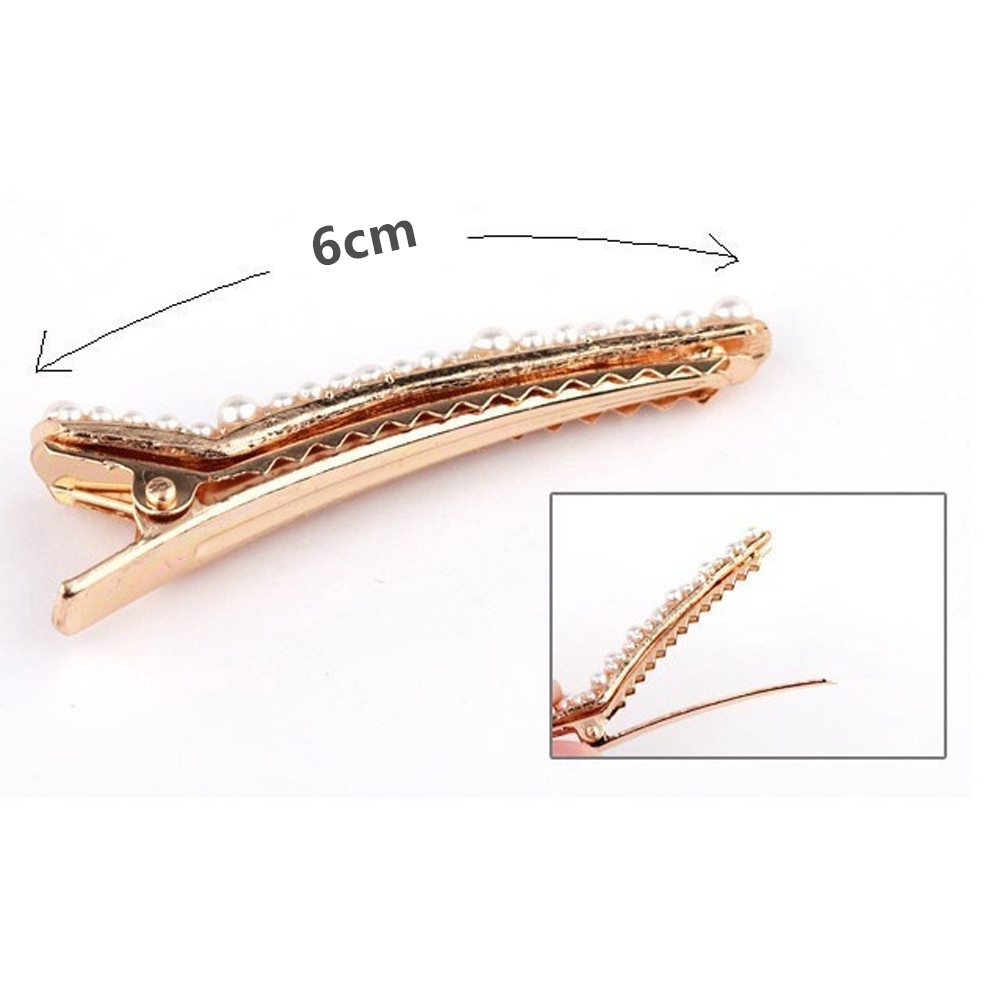 Kẹp tóc ngọc trai kim loại phong cách Hàn Quốc cho nữ ( 4 màu )