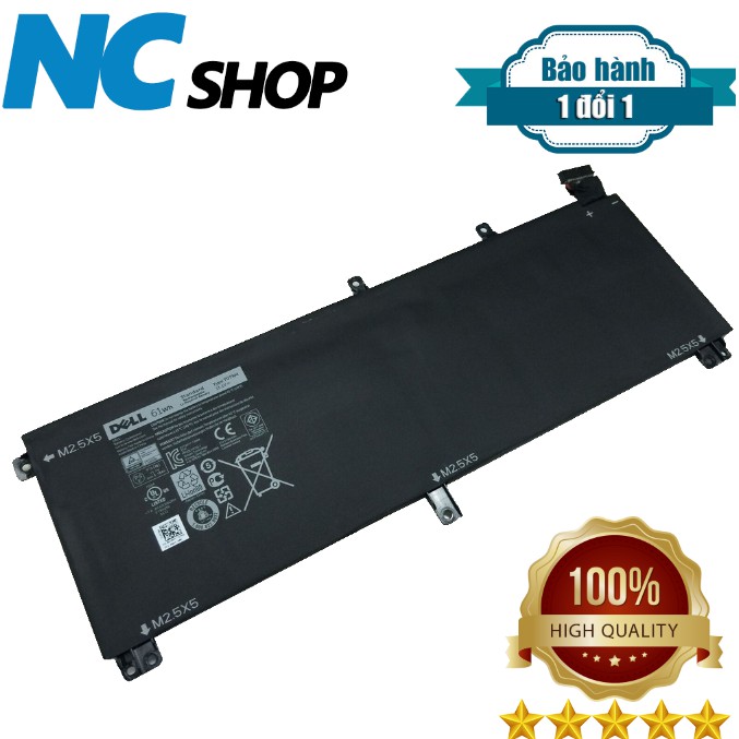 Pin laptop Dell  XPS 15 9530 Precision M3800 T0TRM 245RR 0H76MY H76MV Y758W – M3800 NGẮN 61WH (ZIN) 