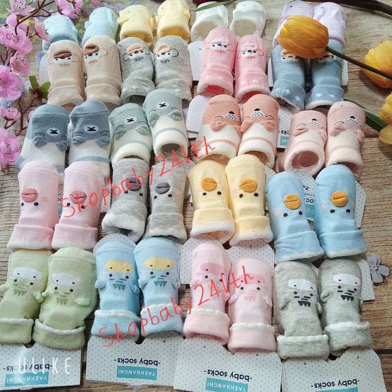 Tất vớ dễ thương xinh xắn  cho bé, chất liệu cotton mềm, thoáng mát( từ 0 đến 6 tháng)