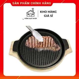 Chảo Gang Nướng Chống Dính Tròn 22cm, Bếp Cồn, Bếp Gas, Bếp Từ