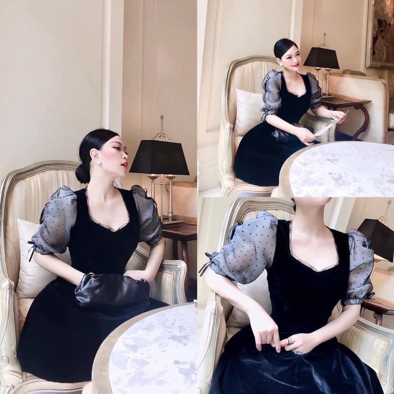 Váy Nhung Bi Dự Tiệc Sang Chảnh