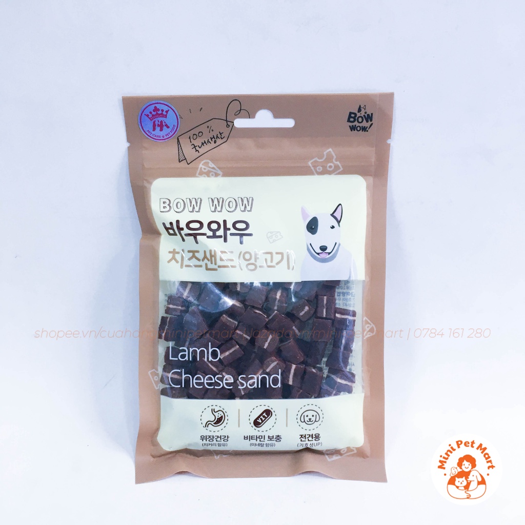 Thịt cừu và phô mai viên BOWWOW 100g - snack, bánh thưởng cho chó