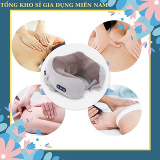 Gối massage vai cổ chữ u 360 đa năng - hỗ trợ mát xa vùng cổ vai gáy - gối massage cổ nhật bản