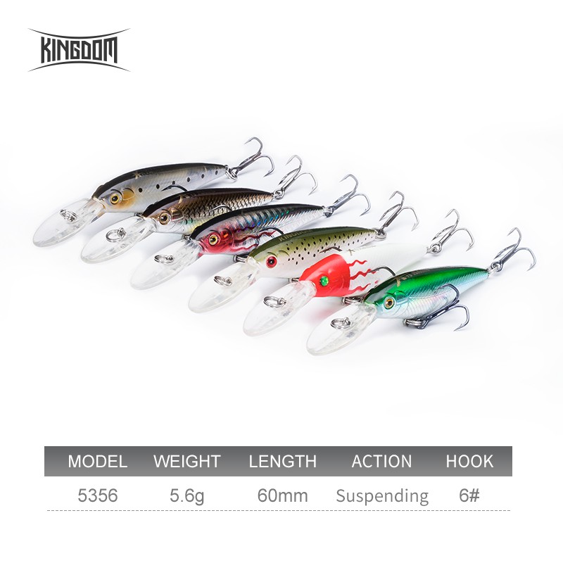 Mồi Câu Cá Giả Minnow Kingdom Cứng Dạng Nổi Lơ Lửng 60mm 5.6g