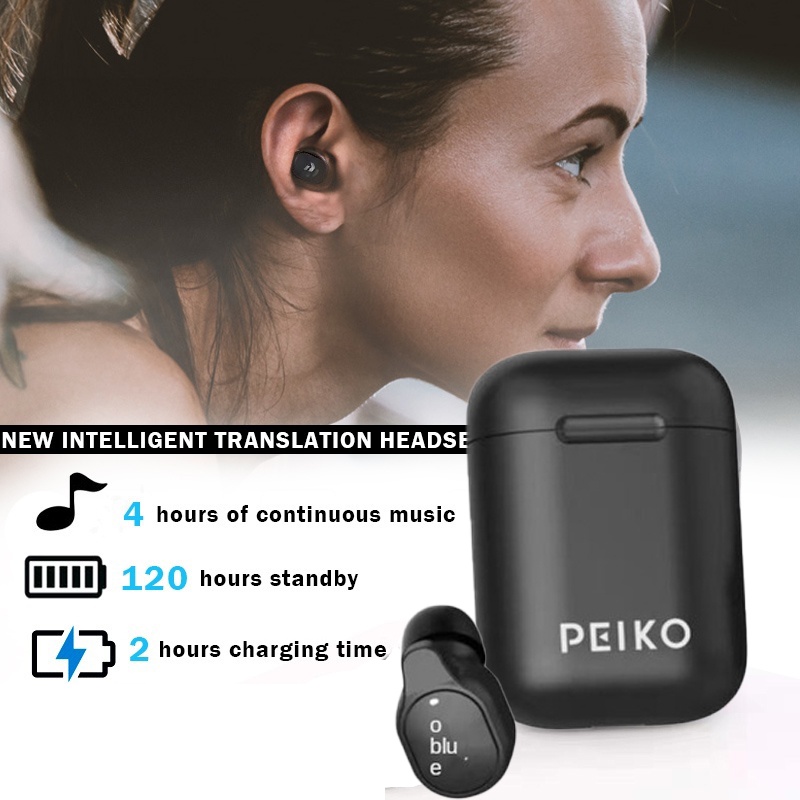 Tai Nghe Bluetooth Peiko Truyền Giọng Nói 50 + Ngôn Ngữ Thông Minh Hỗ Trợ Giọng Nói Điện Thoại