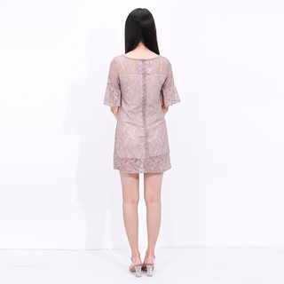 ZERASY - Đầm suông phối tay bèo