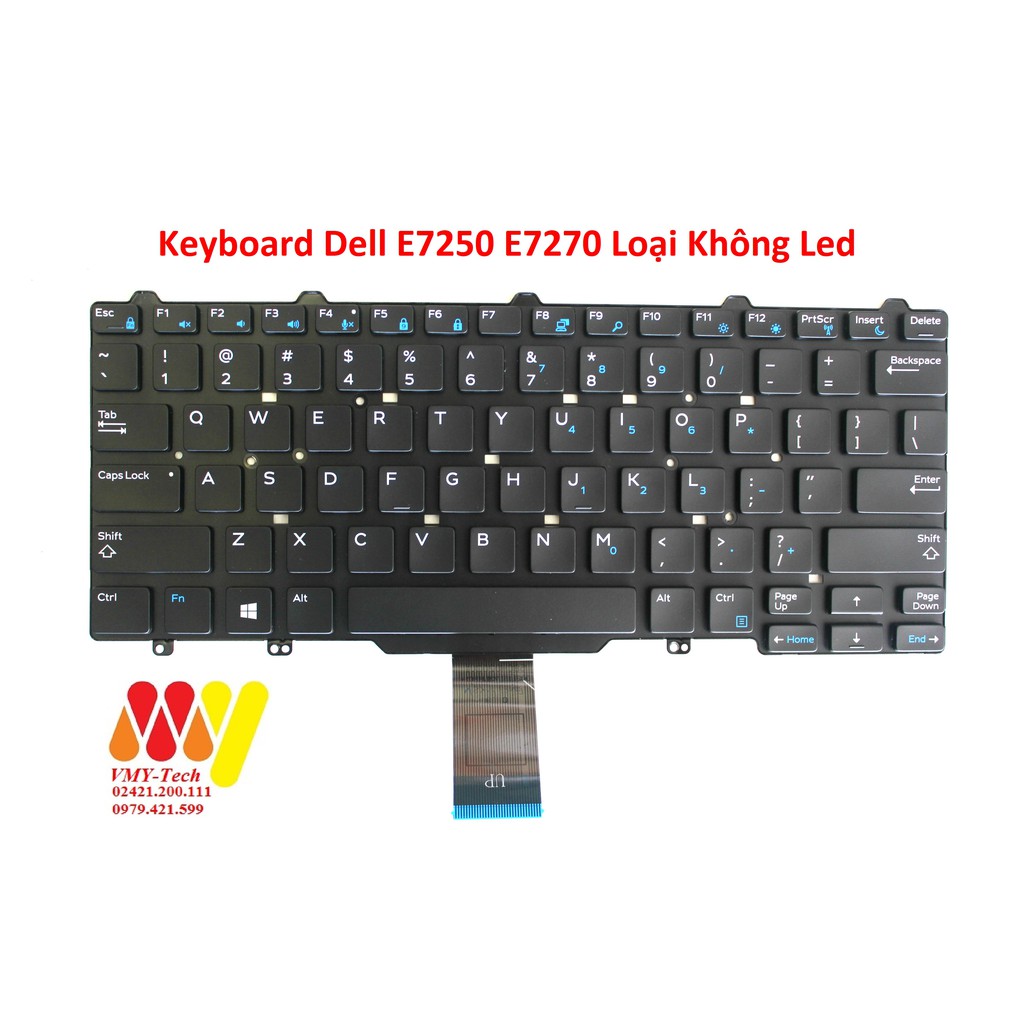 Bàn phím Dell Latitude E7250 E7270 5270 7275 E5250 XPS 9250 Keyboard ZIN Có LED