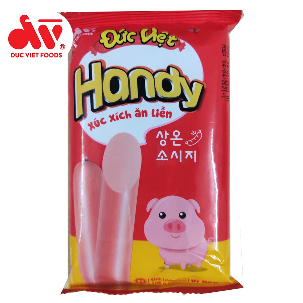 Gói 5 cây Xúc Xích Tiệt Trùng Handy Đức Việt, Cây x 21g. Đảm bảo ATVSTP. VỊ HEO