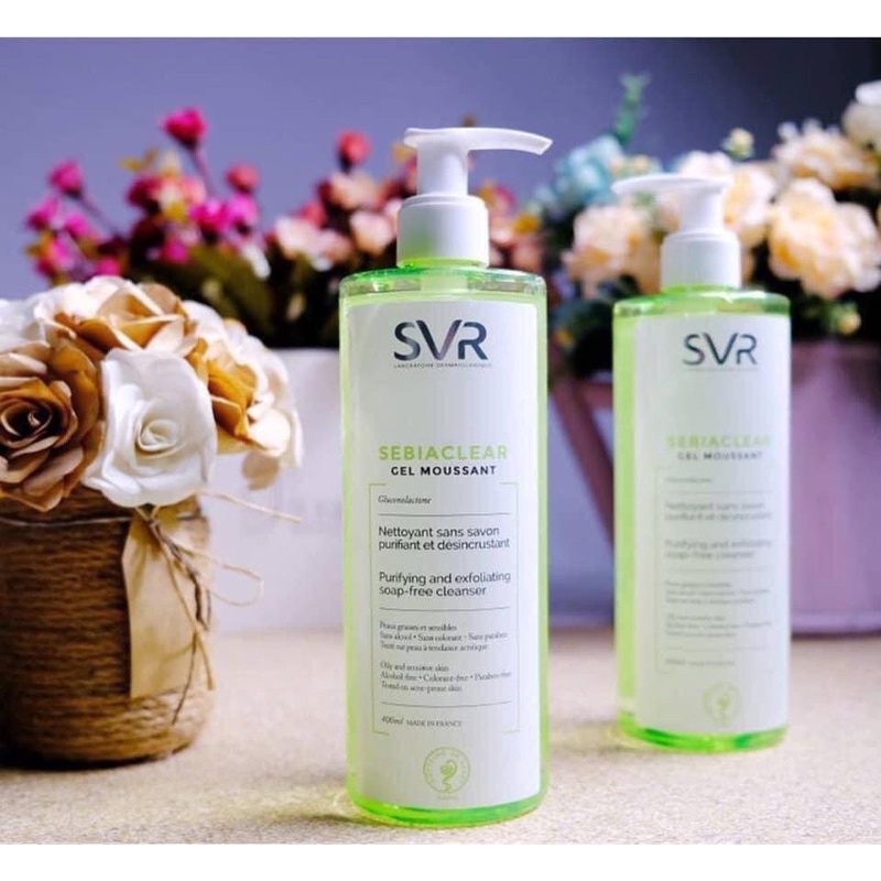 Sữa rửa mặt SVR Sebiaclear Gel Moussant cho da dầu mụn pháp 400ml