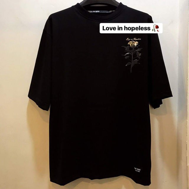 Áo Thun Unisex Tay Lỡ HOA HỒNG TEE OVERSIZE