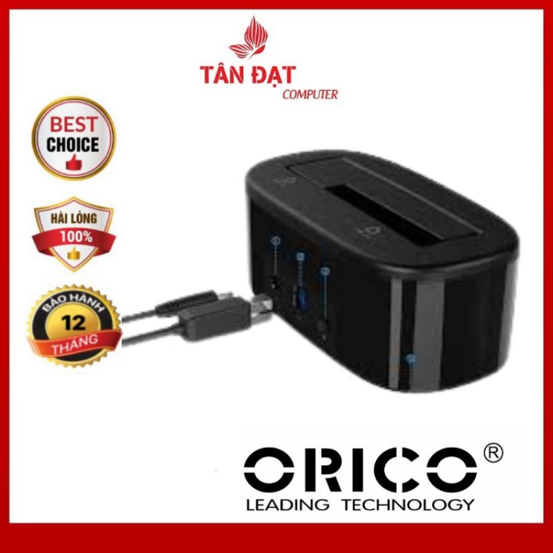 Dock cắm ổ cứng USB 3.0 Orico 6218US3 Đế Ổ Cứng Loại 1 Khe Cắm: 3.5&quot; Và 2.5&quot; - Chính Hãng Mới full box