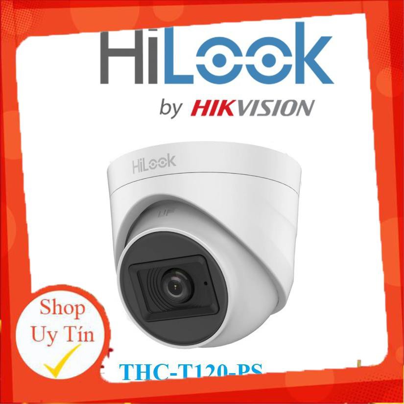 Camera Dome HD-TVI hồng ngoại 2.0 Megapixel HILOOK THC-T120-PS - Tích hợp míc - Hàng chính hãng