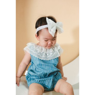 Bộ liền bodysuit cổ bèo điệu đà cho bé gái sơ sinh [ẢNH THẬT]