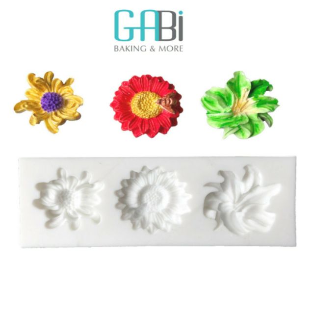 Khuôn fondant 3 mẫu hoa