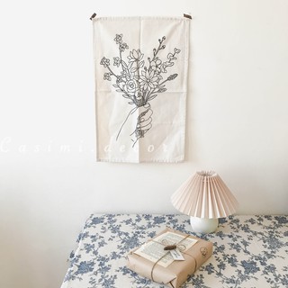 [FOLLOW US GIẢM 30K] Tranh CANVAS HOLDING FLOWER treo tường trang trí phòng VINTAGE xinh phong cách Hàn Casimi Decor