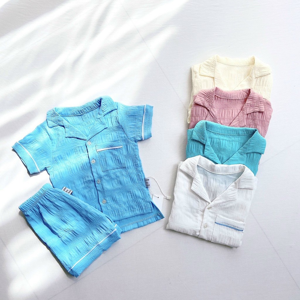 [ẢNH THẬT] Bộ Cộc Tay Pijama Pekapoo 5 Màu Chất Đũi Xốp Mềm Mát Cho Bé Yêu Namkidshop (V394)