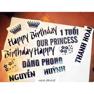 In decal dán bóng sinh nhật theo yêu cầu