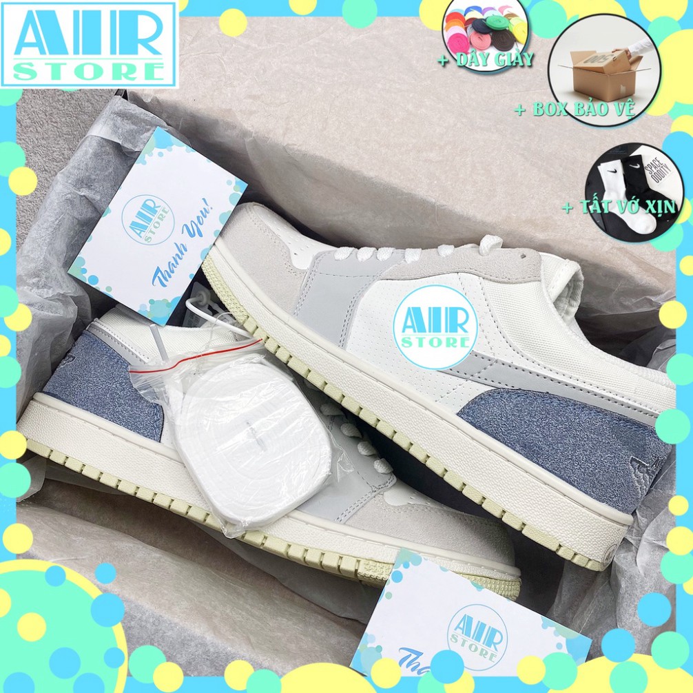 Giày Jordan Cổ Thấp Sneaker, Giày Jordan 1 Low Paris Xanh Xám Thời Trang Nam Nữ Full Box Bill | BigBuy360 - bigbuy360.vn