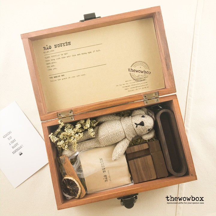THE WOODEN BOX – USB gỗ - Quà tặng sinh nhật, quà 20/11, quà Noel THE WOW BOX