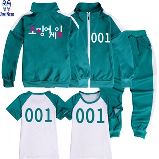 Set áo khoác và quần dài phong cách game SQUID GAME 827m cho bé
