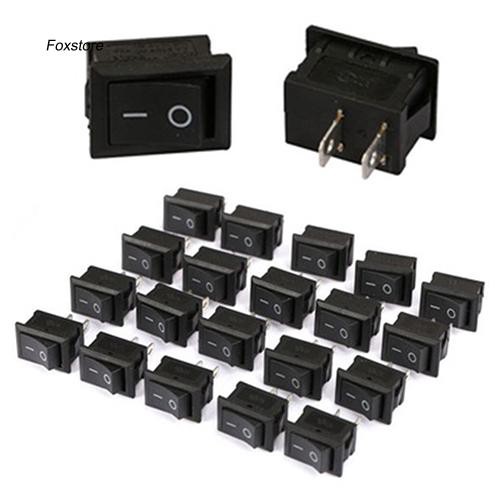 Bộ 20 công tắc bật tắt màu đen fxte _ 2Pin 6A 250V cho tàu thuyền