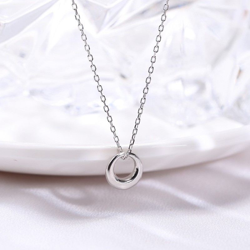 Dây chuyền bạc nữ trơn hình tròn DB2566 charm nguyên khối - Bảo Ngọc Jewelry