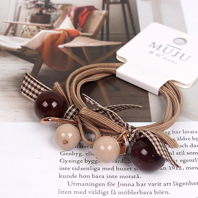 Set 2 dây chun buộc tóc đính nơ charm thú dễ thương BAG U S2CHUN09