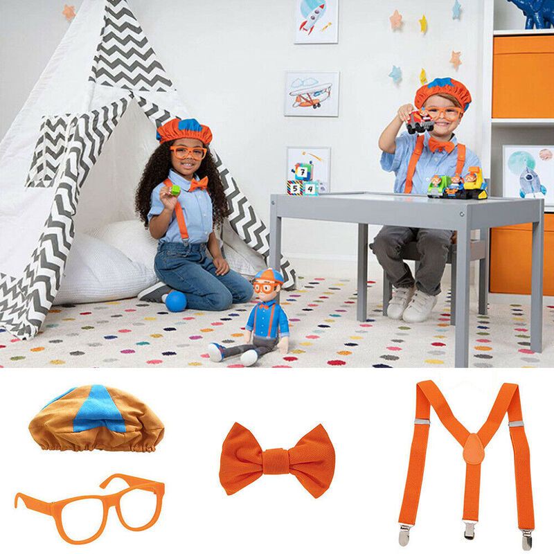 Blippi Bộ Trang Phục Gồm Áo Hai Dây Buộc Và Cà Vạt Cho Bé
