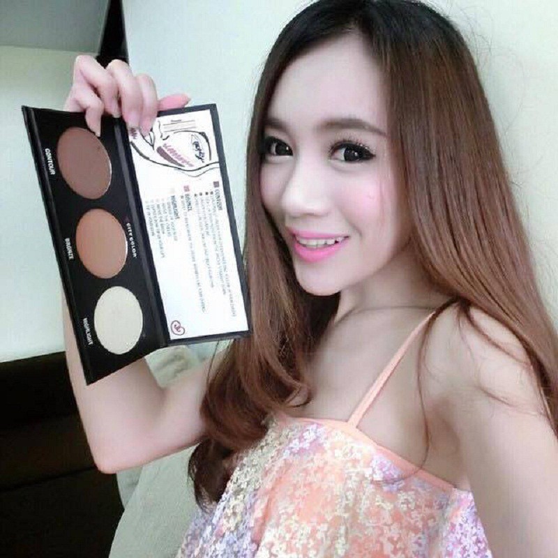 BẢNG PHẤN TẠO KHỐI + BẮT SÁNG 3 Ô CITY COLOR CONTOUR PALETTE