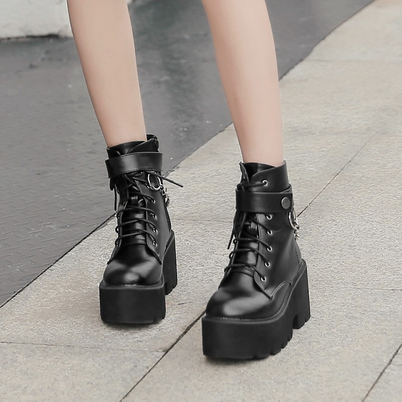 [Order] YAS0429-Giày da cao cổ phối chain | BigBuy360 - bigbuy360.vn