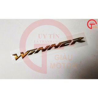 TEM CHỮ WINNER BẰNG NHỰA DẺO DÁN SIÊU CHẮC LOẠI TỐT CHO XE MÀU VÀNG ĐỒNG