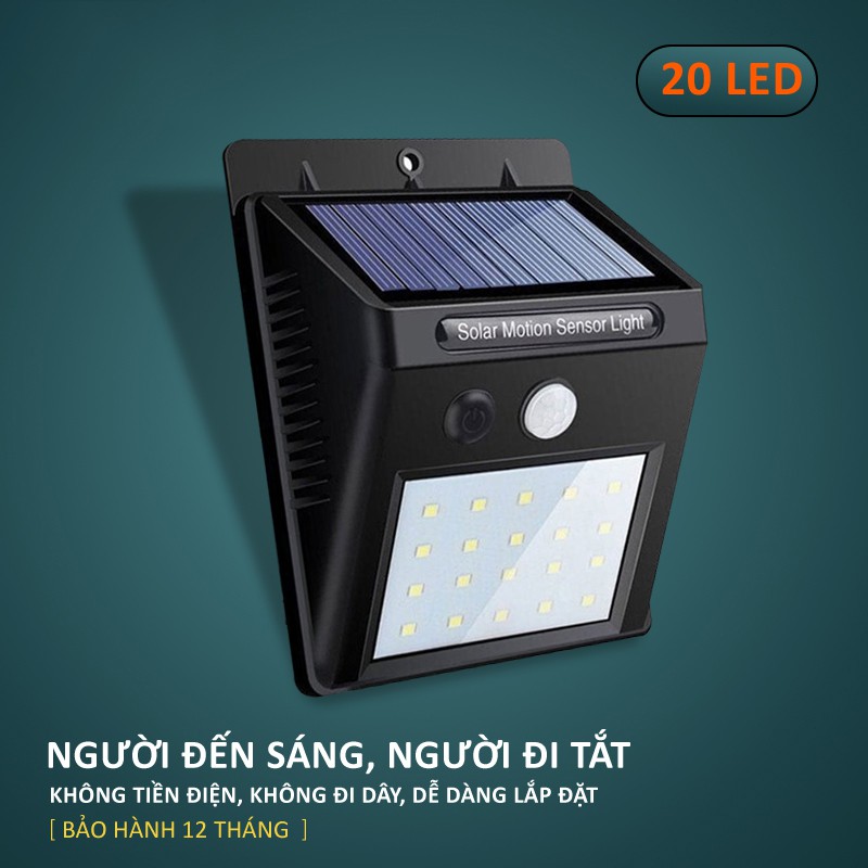 Đèn led năng lượng mặt trời Ever Bright tiết kiệm điện chống thấm nước, cảm biến thông minh gắn tường tiện lợi HL143