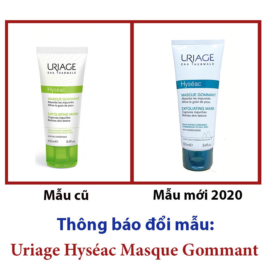 [Quà tặng] Mặt nạ, tẩy tế bào chết cho da dầu, mụn Uriage Hyséac Masque Gommant 100ml