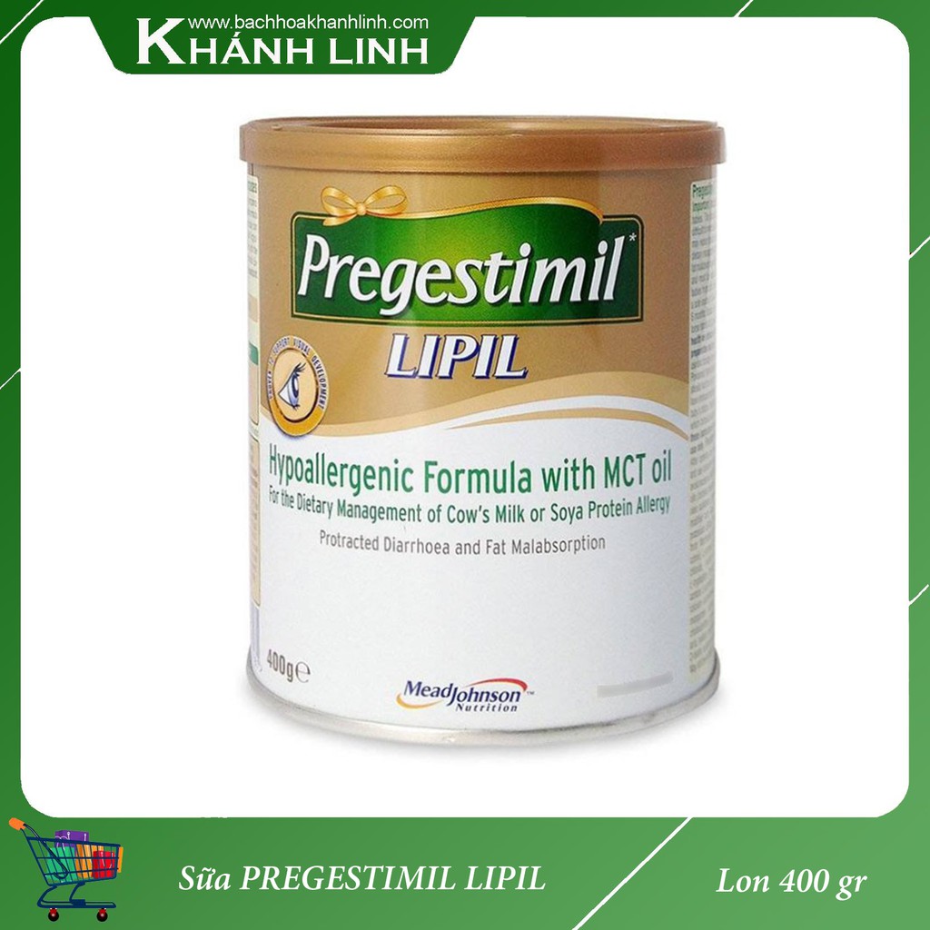 Sữa PREGESTIMIL Lipil cho trẻ dị ứng Lon 400gr ( date 2022 )