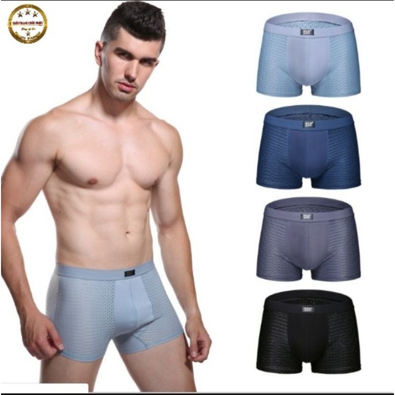 Hộp 4 sịp đùi nam Boxer thông hơi cao cấp hộp đẹp quà tặng