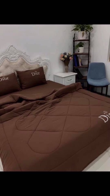 Trọn bộ 5 món set cotton đũi chăn hè trần bông 3 lớp