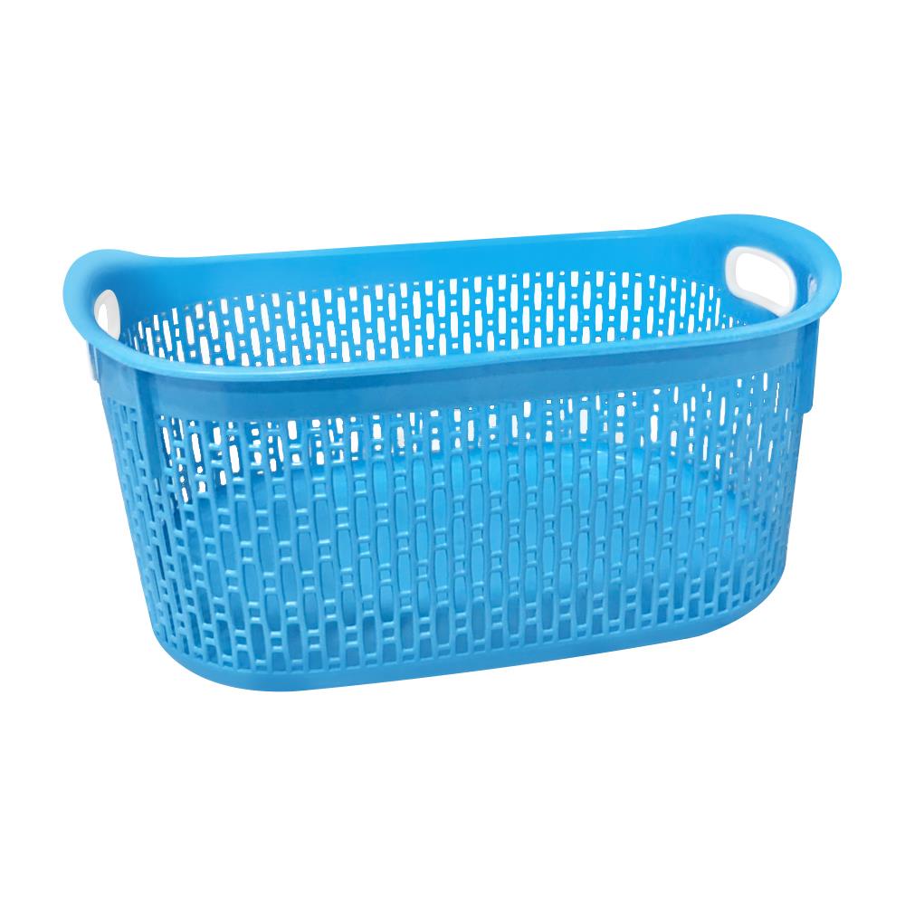 HomeBase SN Giỏ đựng quần áo hình vuông bằng nhựa cao cấp 995 Thái Lan W51xH25xD38cm màu xanh dương