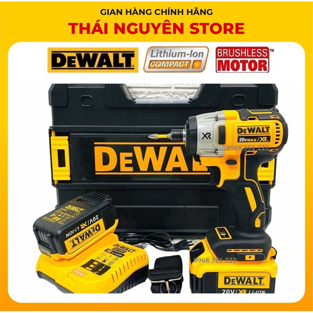 Máy bắn vít dùng pin DEWALT 20V,súng bắn vít 3 Đèn Led Trợ Sáng motor không chổi than