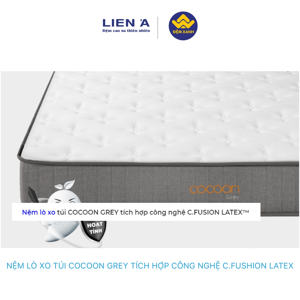 Đệm lò xo túi Liên Á Cocoon Grey