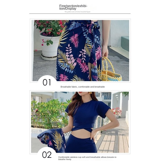 Bikini đồ Bơi Nữ Plus Size Phong Cách Hàn Quốc Thời Trang Sexy áo Tắm Bộ Ba Mảnh Bikini Bãi Biển